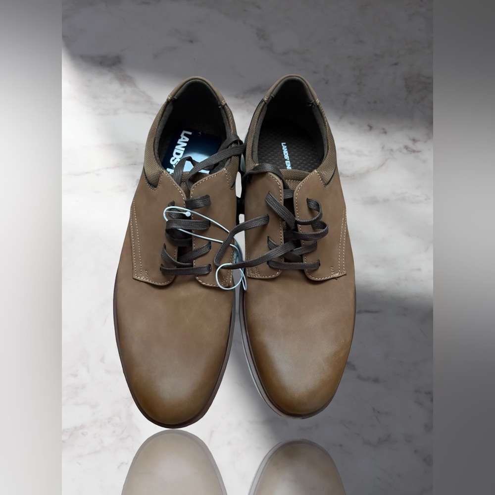Lands' End Sport Oxford Dark Tan White Loafer Men Size 12